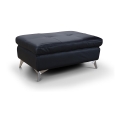 Pouf en cuir SALERNO II 66x100 cm noir