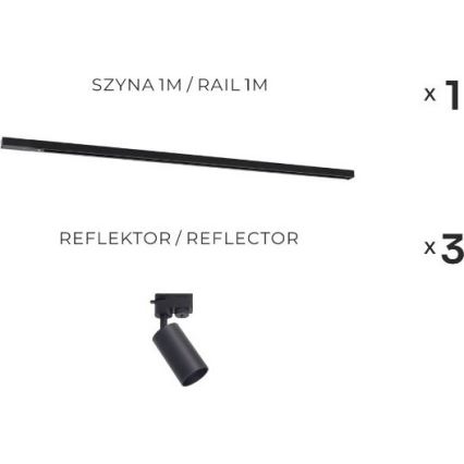 Поворотний світильник Zuma Line у системі 3xGU10/35W/230V чорний