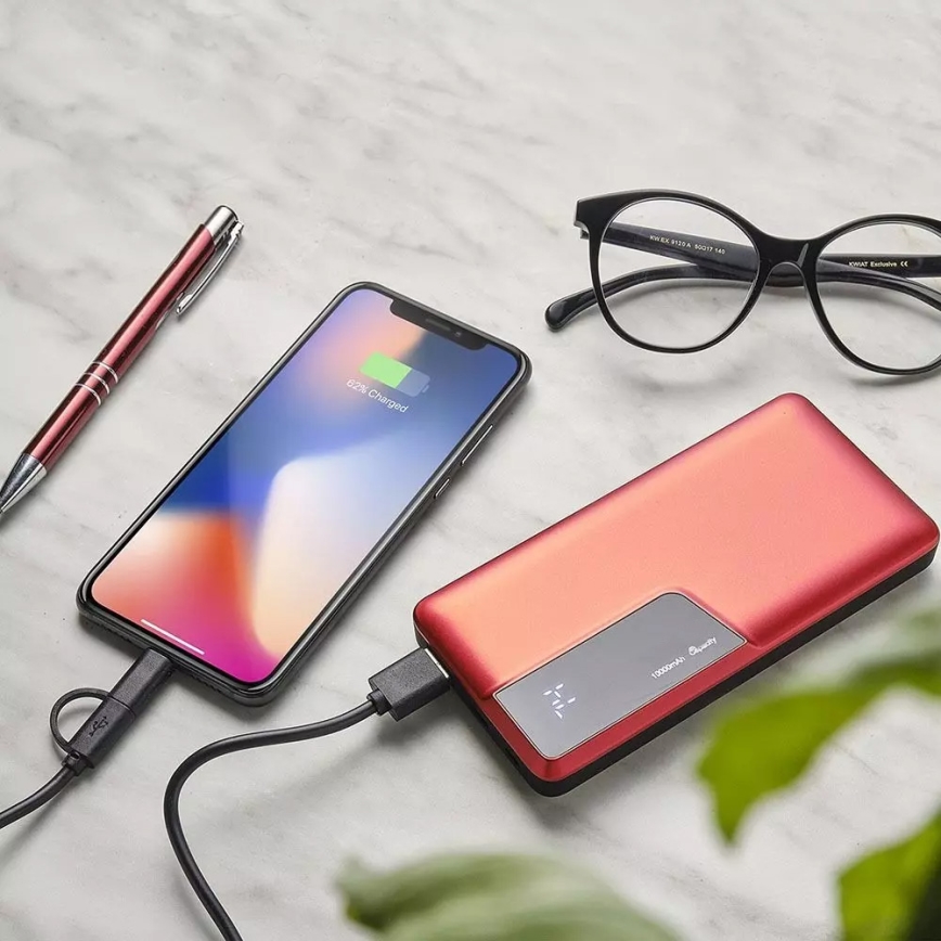 Power Bank avec écran 10000mAh/3,7V rouge