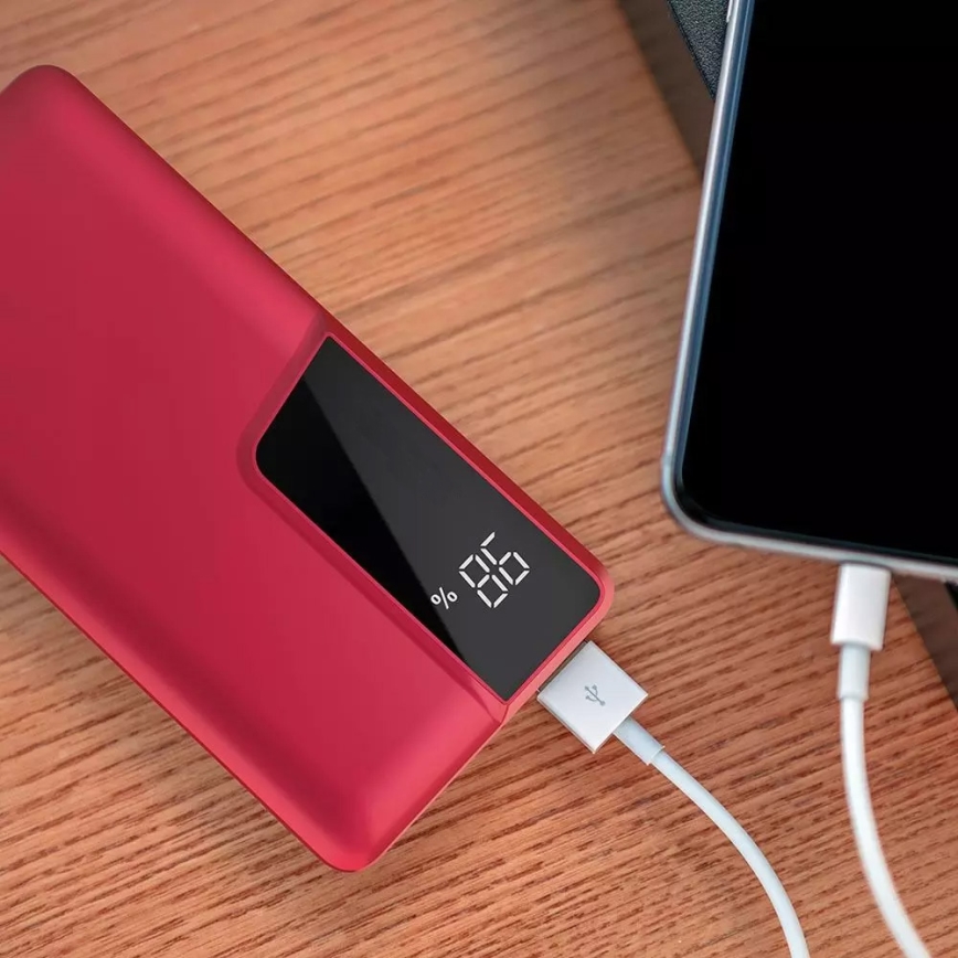 Power Bank avec écran 10000mAh/3,7V rouge