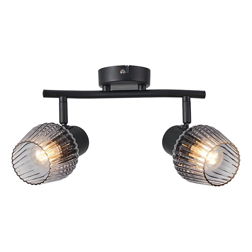Prezent 14101 - Spot OASIS 2xE27/60W/230V noir/fumé
