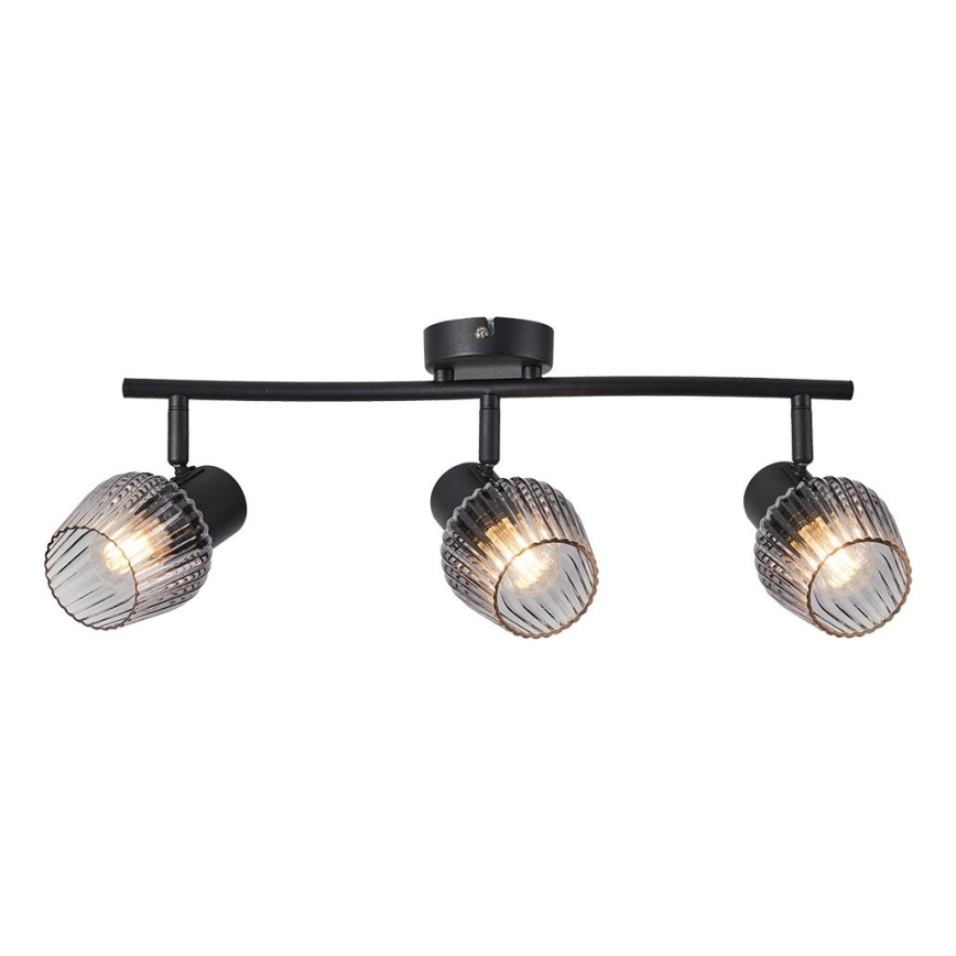 Prezent 14102 - Spot OASIS 3xE27/60W/230V noir/fumé