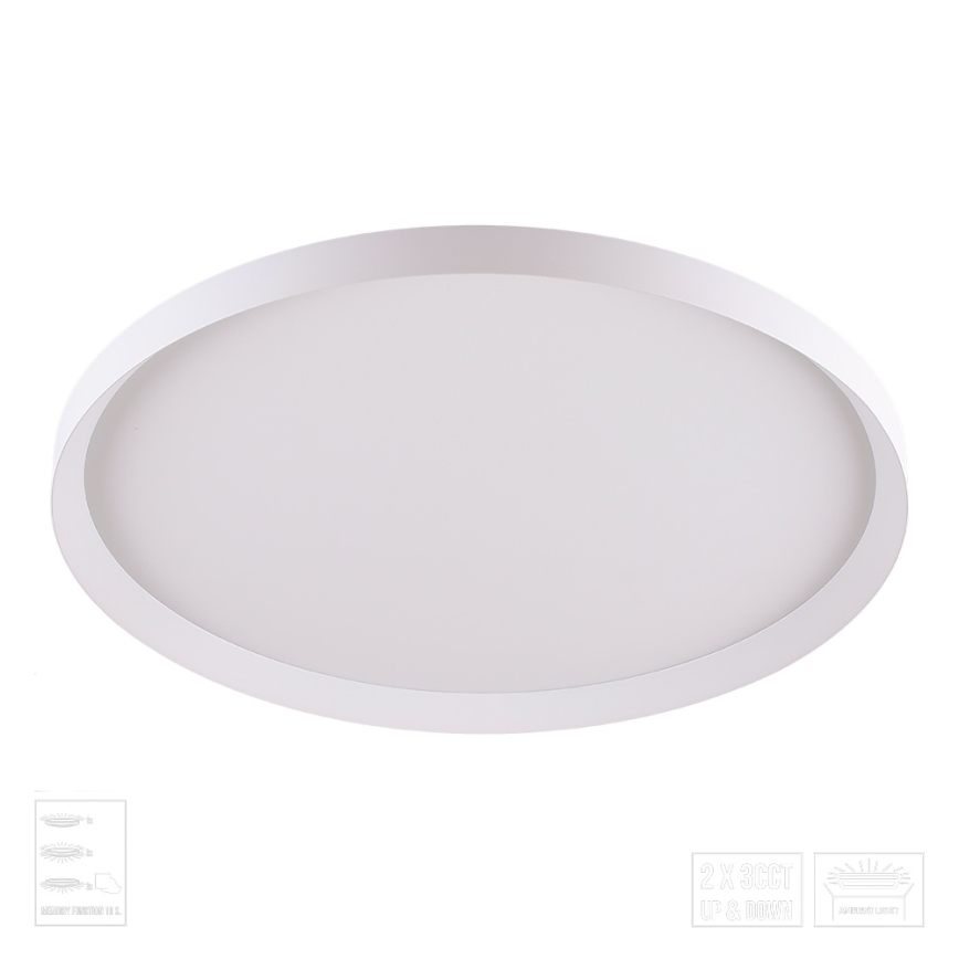 Prezent 17310 - Plafonnier LED ADRA LED/42W/230V + LED/13W 3000/4000/6000K Ø 48,5 cm blanc