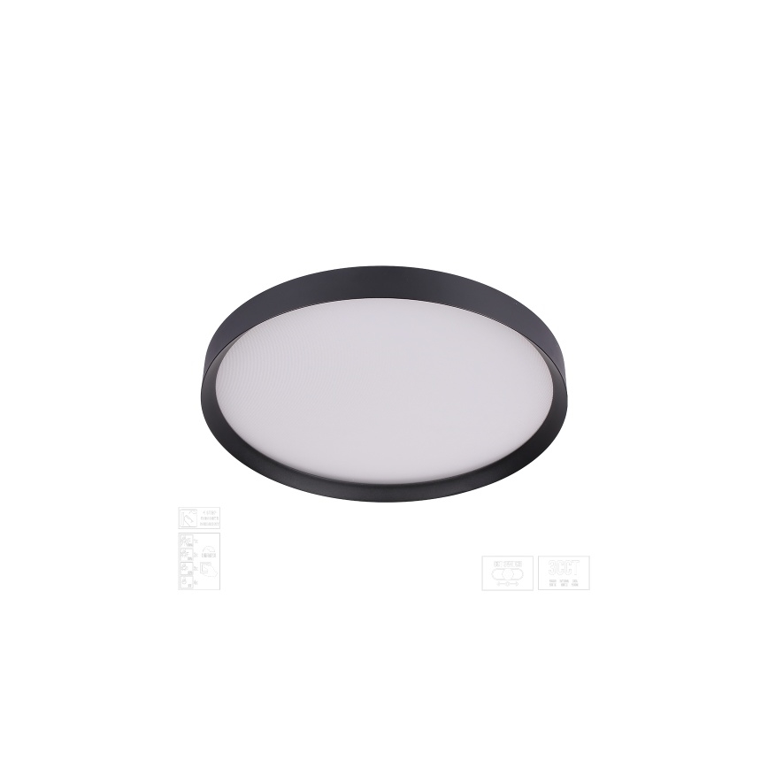 Prezent 17315 - Plafonnier LED dimmable MAYSA LED/42W/230V 3000/4000/6000K Ø 48,5 cm noir