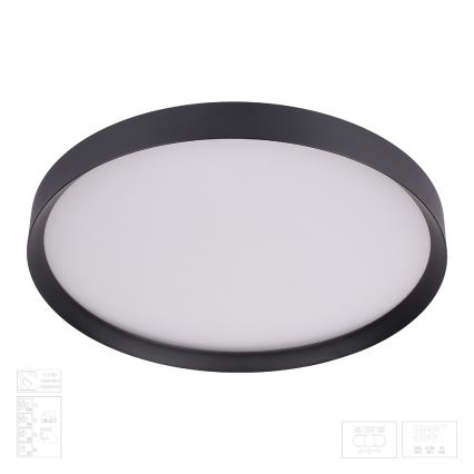 Prezent 17317 - Plafonnier LED dimmable MAYSA LED/72W/230V 3000/4000/6000K Ø 77 cm noir