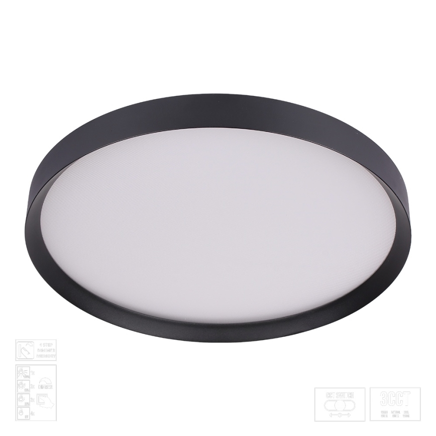 Prezent 17317 - Plafonnier LED dimmable MAYSA LED/72W/230V 3000/4000/6000K Ø 77 cm noir