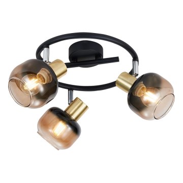 Prezent 27515 - Spot PEGAS 3xE14/40W/230V noir/fumé