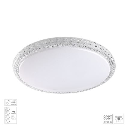 Prezent 71339 - Plafonnier LED dimmable AMBIA LED/30W/230V 3000/4000/6500K Ø 39,5 cm transparent