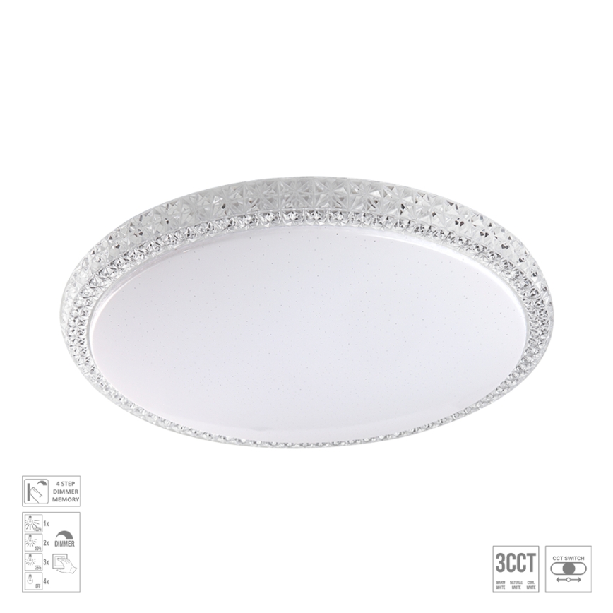 Prezent 71339 - Plafonnier LED dimmable AMBIA LED/30W/230V 3000/4000/6500K Ø 39,5 cm transparent
