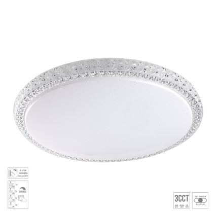 Prezent 71340 - Plafonnier LED dimmable AMBIA LED/40W/230V 3000/4000/6500K Ø 49,5 cm transparent