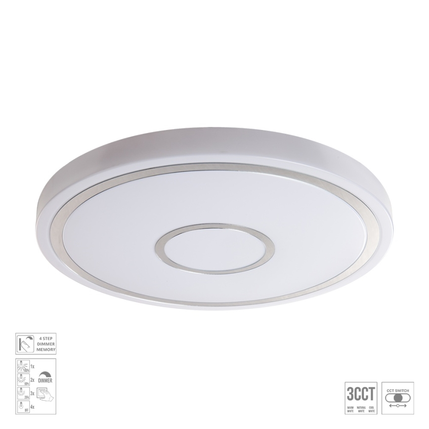 Prezent 71341 - Plafonnier LED dimmable MOZAN LED/30W/230V 3000/4000/6500K Ø 38 cm blanc