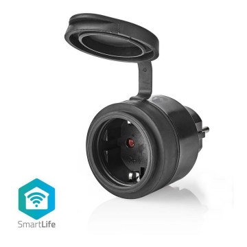 Prise connectée 3680W/230V/Schuko Type F/16A Wi-Fi IP44 noire