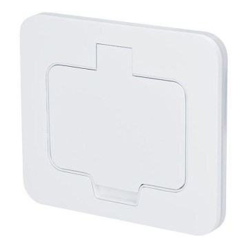 Prise de sol encastrable pour extérieur IP55, blanche, rectangulaire