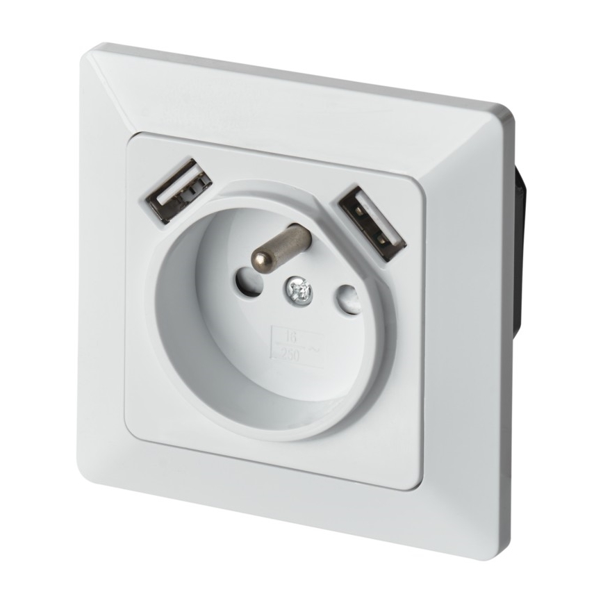 Prise domestique avec USB FRENCH 250V/16A