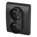 Prise double domestique 250V/16A anthracite