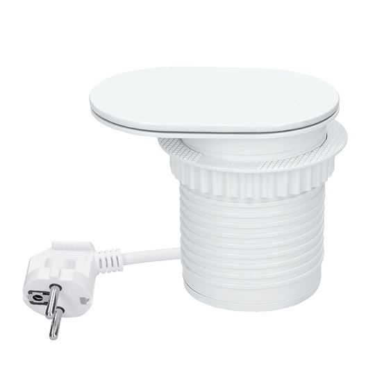 Prise encastrée 20W, 1 prise + USB A+C, blanche