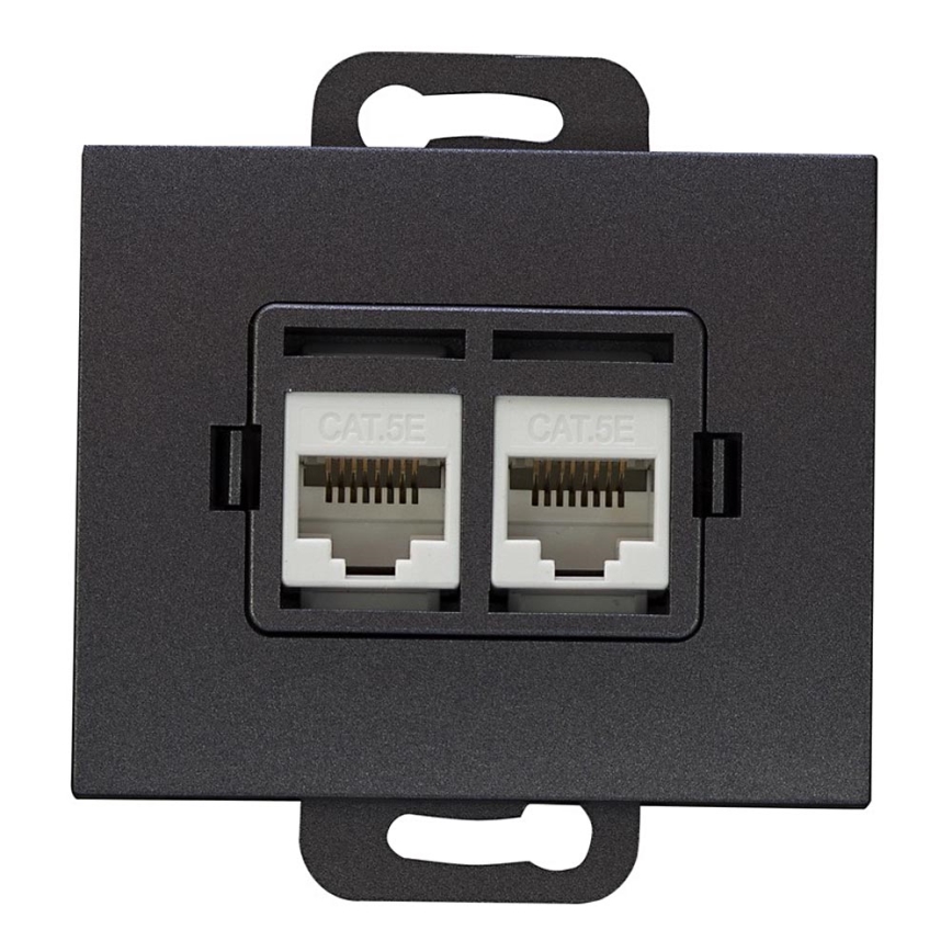 Prise ethernet double RJ45 ONYX grise