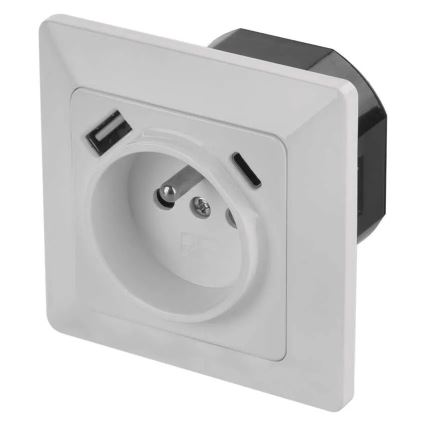 Prise murale domestique avec ports USB-A et USB-C
