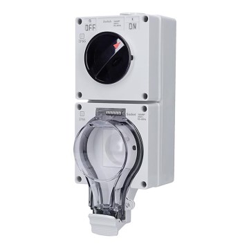 Prise pour environnements humides avec interrupteur 230V/16A IP66