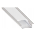 Profil à encastrer pour rubans LED 1 m, argenté/blanc