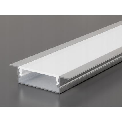 Profil à encastrer pour rubans LED 1 m, argenté/blanc