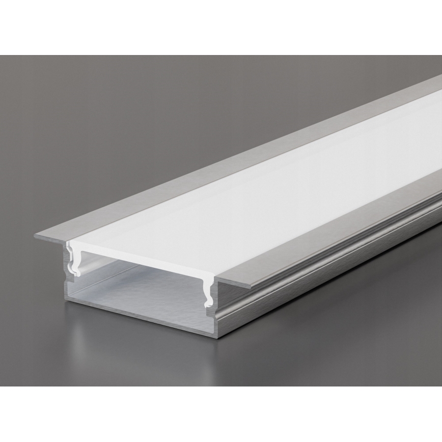 Profil à encastrer pour rubans LED 1 m, argenté/blanc