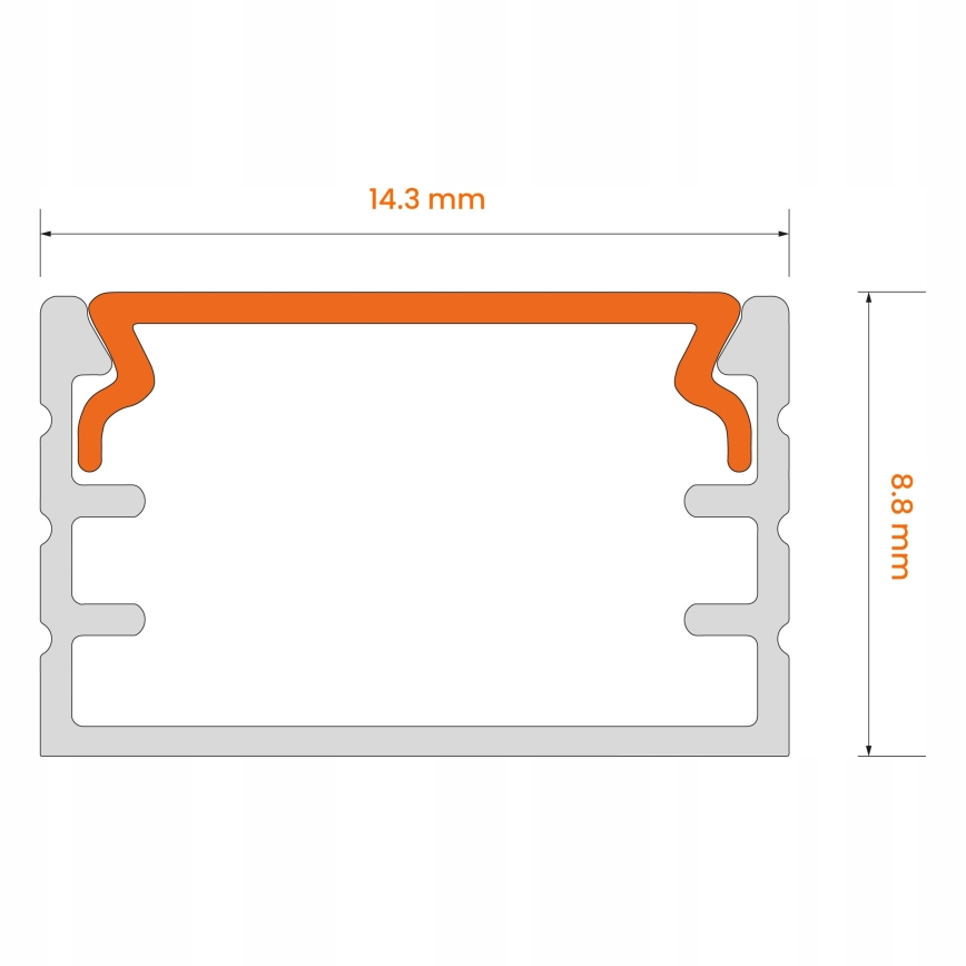 Profil encastrable pour rubans LED 1 m argenté/blanc