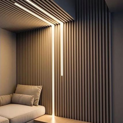 Profil encastrable pour rubans LED 1 m, coloris argenté/blanc