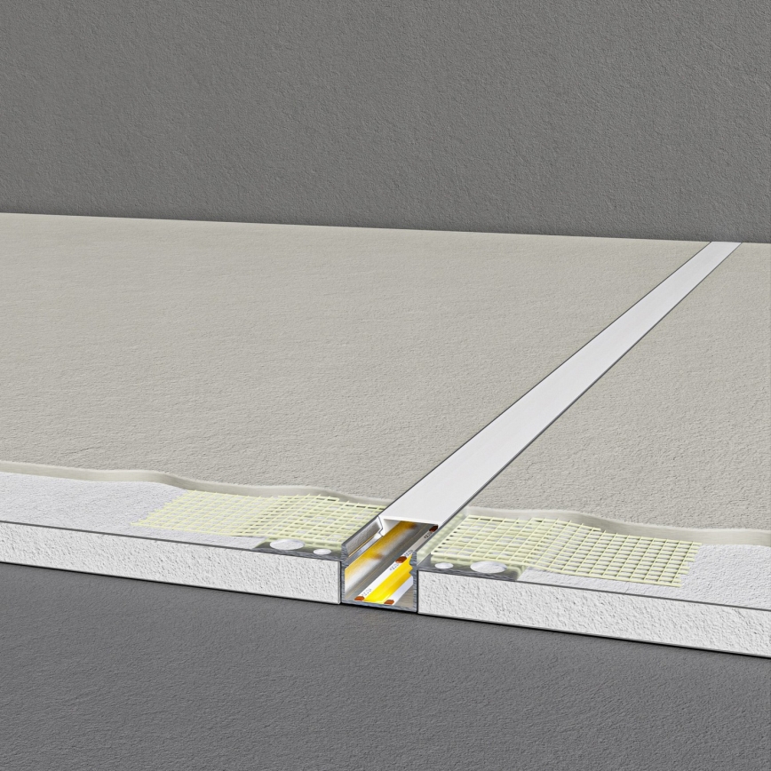 Profil encastrable pour rubans LED 1 m, coloris argenté/blanc