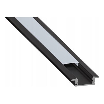 Profil encastrable pour rubans LED 1 m, noir/blanc