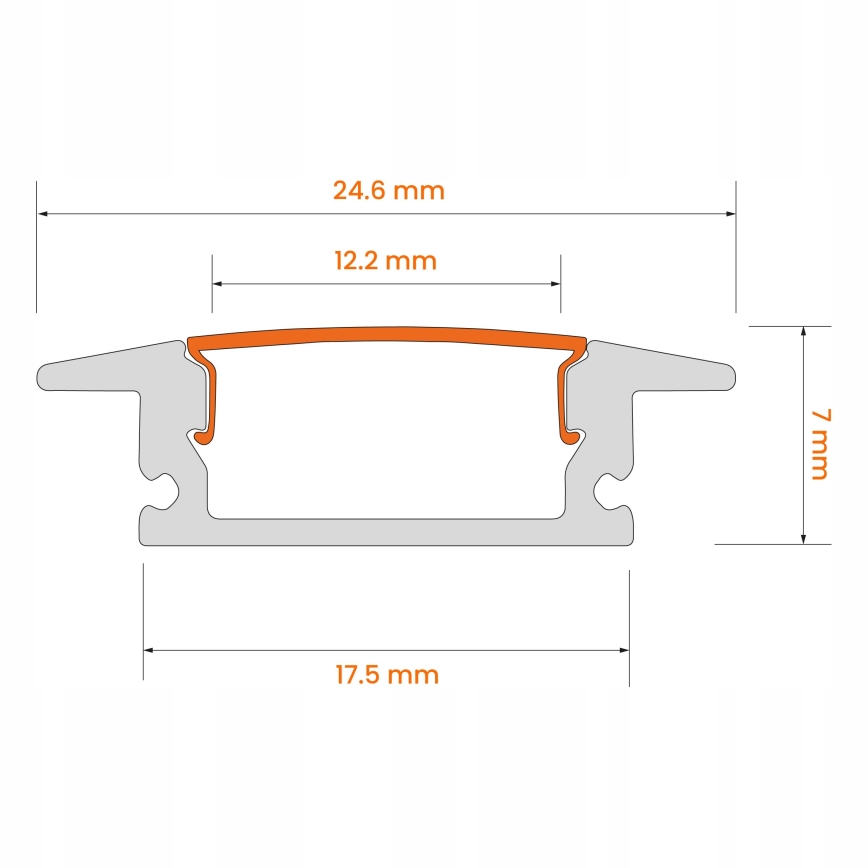 Profil encastrable pour rubans LED 1 m, noir/blanc