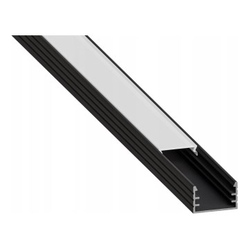 Profil encastrable pour rubans LED 1 m noir/blanc