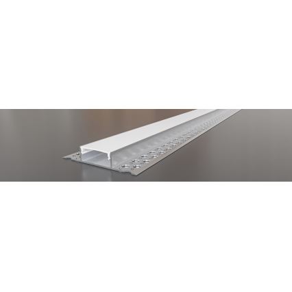 Profil encastrable pour rubans LED — 1 m, argenté/blanc