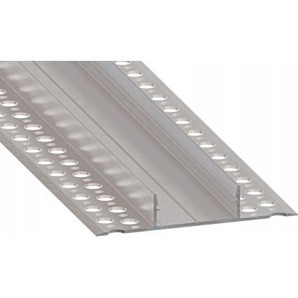 Profil encastrable pour rubans LED — 1 m, argenté/blanc