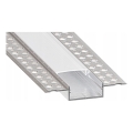 Profilé encastrable pour rubans LED 1 m argent/blanc