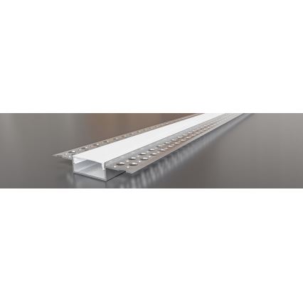Profilé encastrable pour rubans LED 1 m argent/blanc