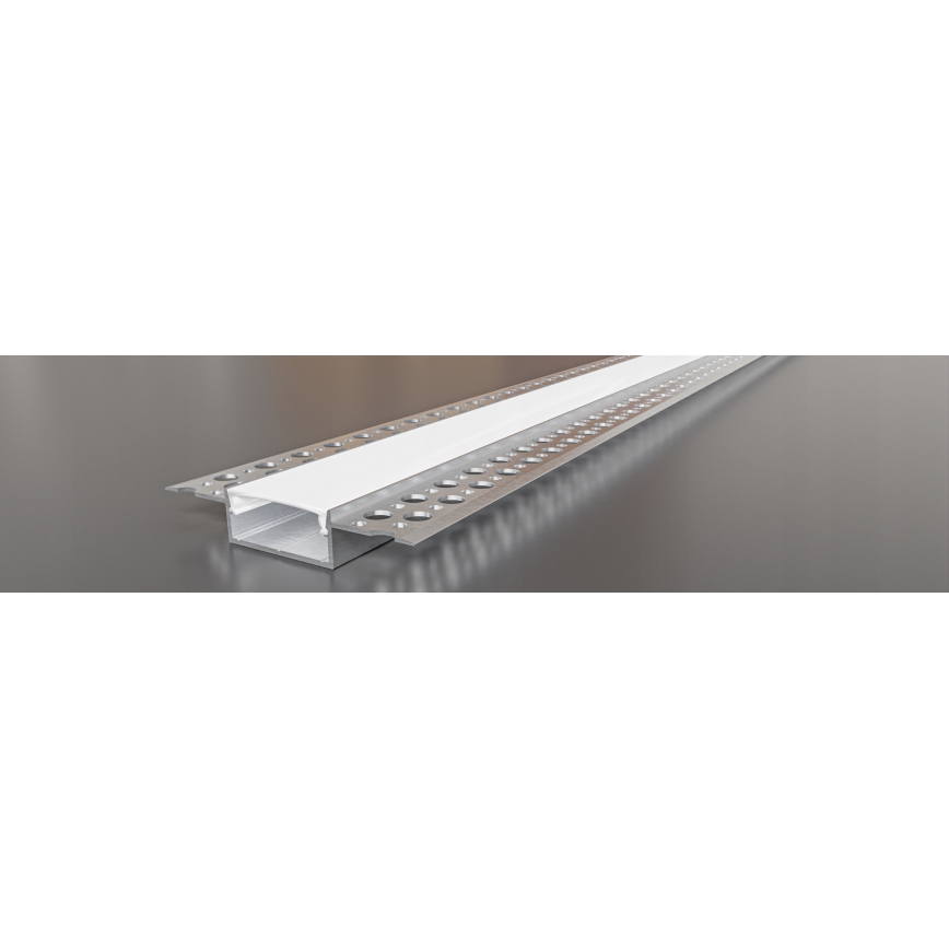 Profilé encastrable pour rubans LED 1 m argent/blanc