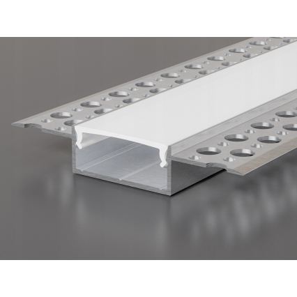 Profilé encastrable pour rubans LED 1 m argent/blanc