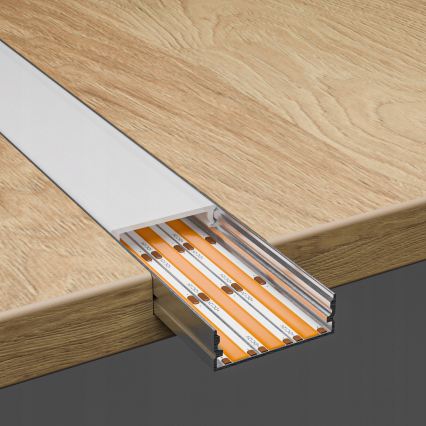 Profilé encastrable pour rubans LED 1 m argenté/blanc
