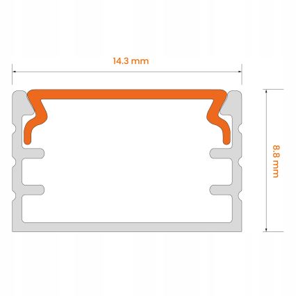 Profilé encastrable pour rubans LED, 1 m, blanc