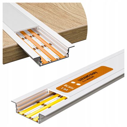 Profilé encastrable pour rubans LED 1 m blanc