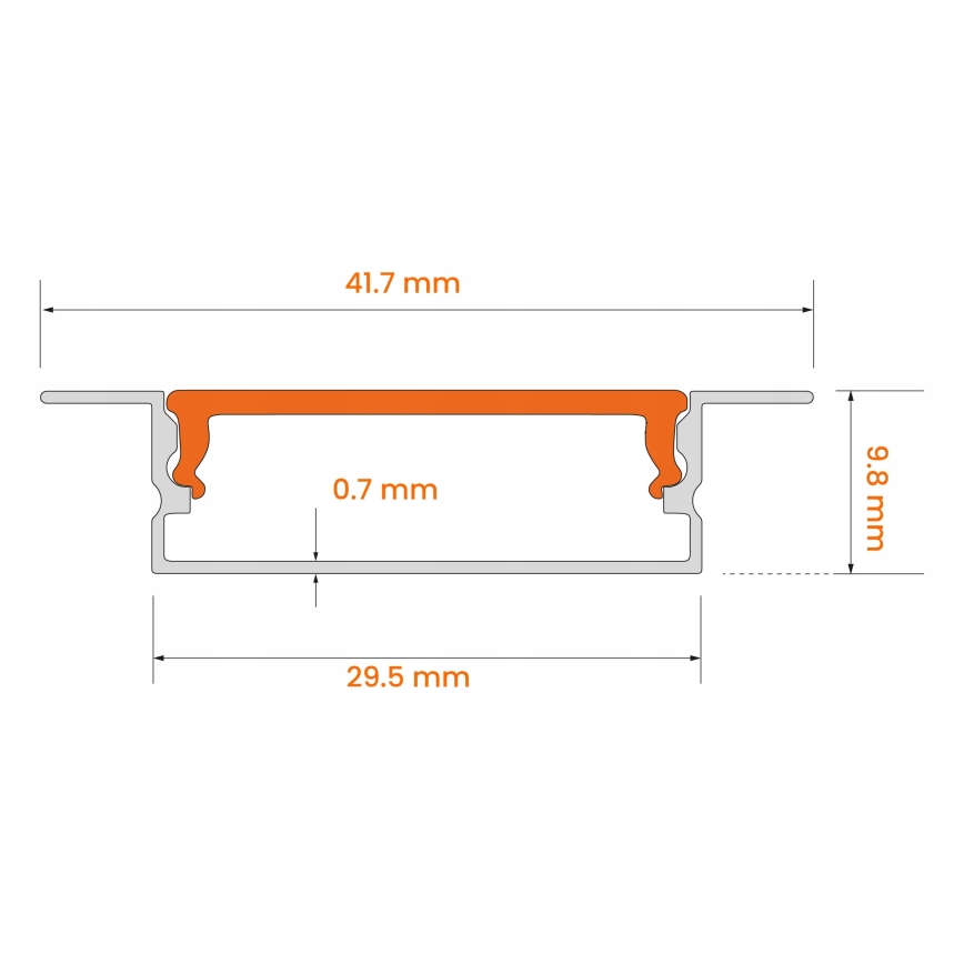 Profilé encastrable pour rubans LED 1 m blanc