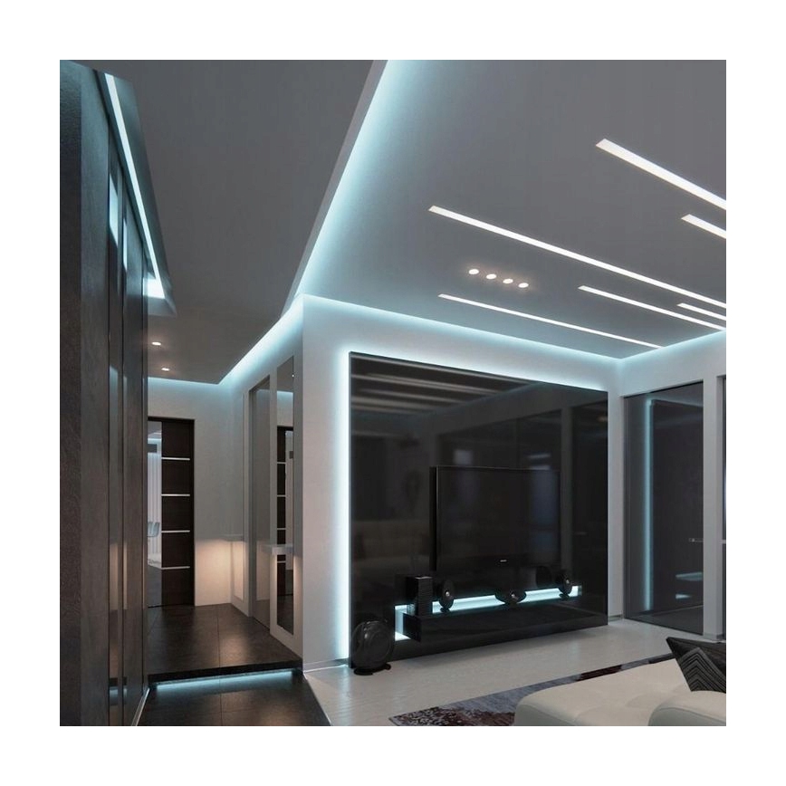 Profilé encastrable pour rubans LED, 1 m, noir/transparent
