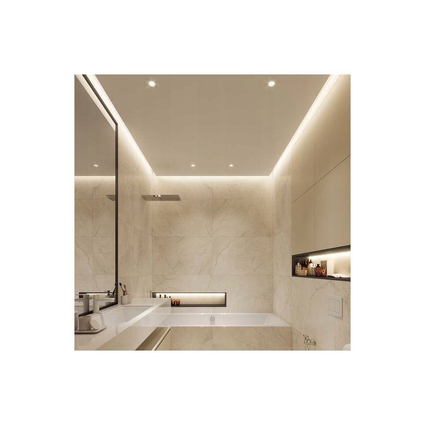 Profilé encastrable pour rubans LED, 1 m, noir/transparent