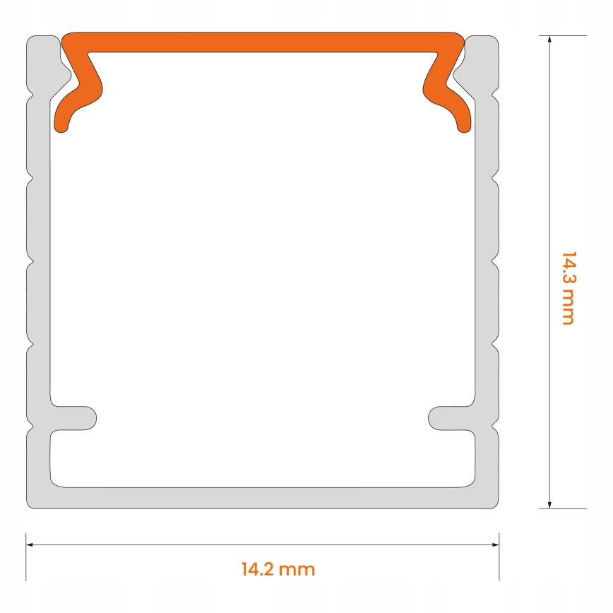 Profilé encastrable pour rubans LED de 1 m, blanc