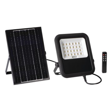 Projecteur à intensité variable avec panneau solaire et détecteur crépusculaire LED/10W/10000 mAh 3,2V IP65 + télécommande