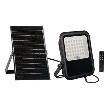 Projecteur à intensité variable avec panneau solaire et détecteur crépusculaire LED/15W/15000 mAh 3,2V IP65 + télécommande