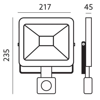 Projecteur d'extérieur LED avec détecteur LED/50W/230V 6500K IP44