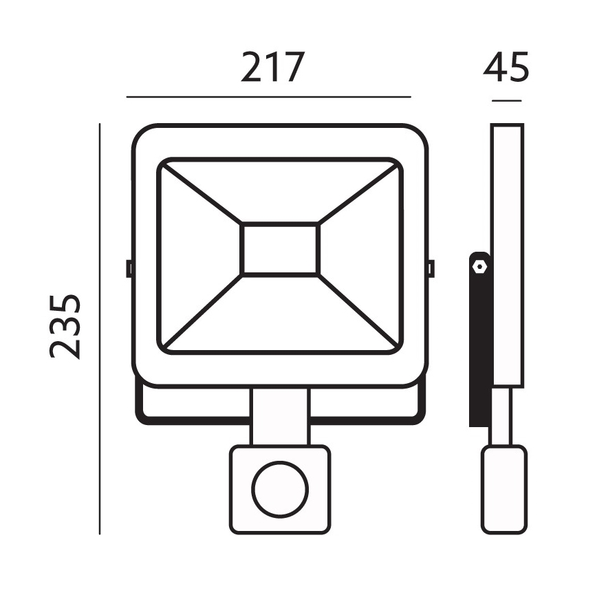 Projecteur d'extérieur LED avec détecteur LED/50W/230V 6500K IP44