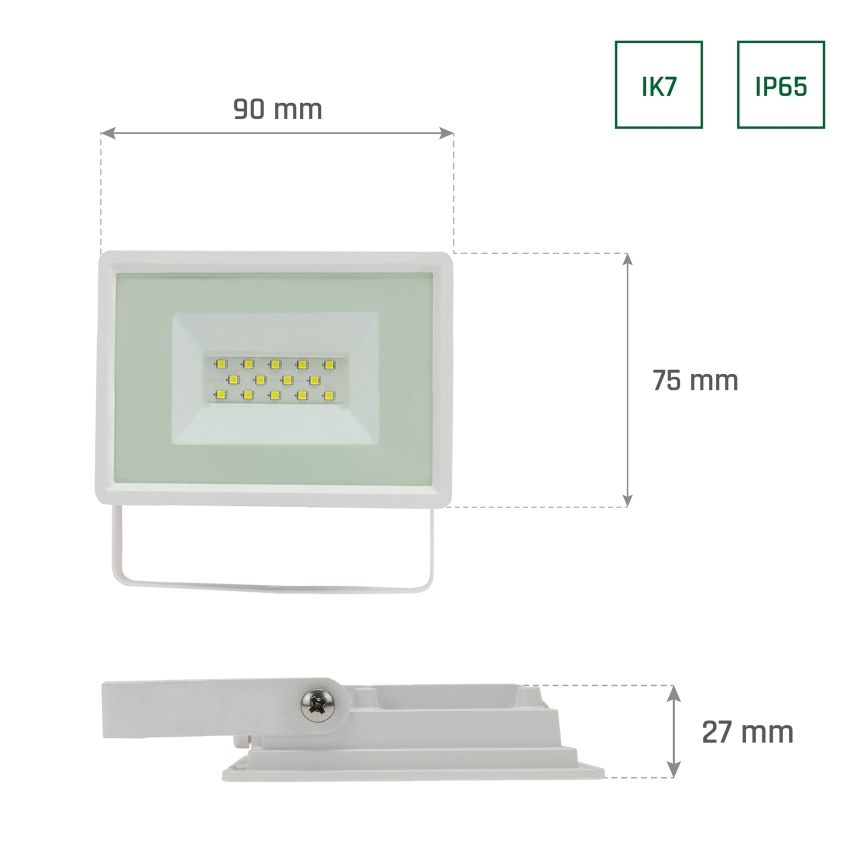 Projecteur d'extérieur NOCTIS LUX 3 LED/10W/230V 4000K IP65 blanc